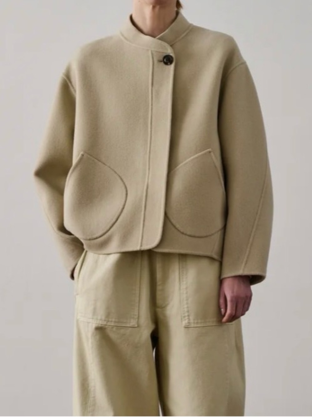 NWOT Soeur Windsor Boxy Wool Coat in Chalk size M